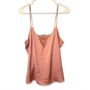 Chic Lace Trim Cami Top in Rose